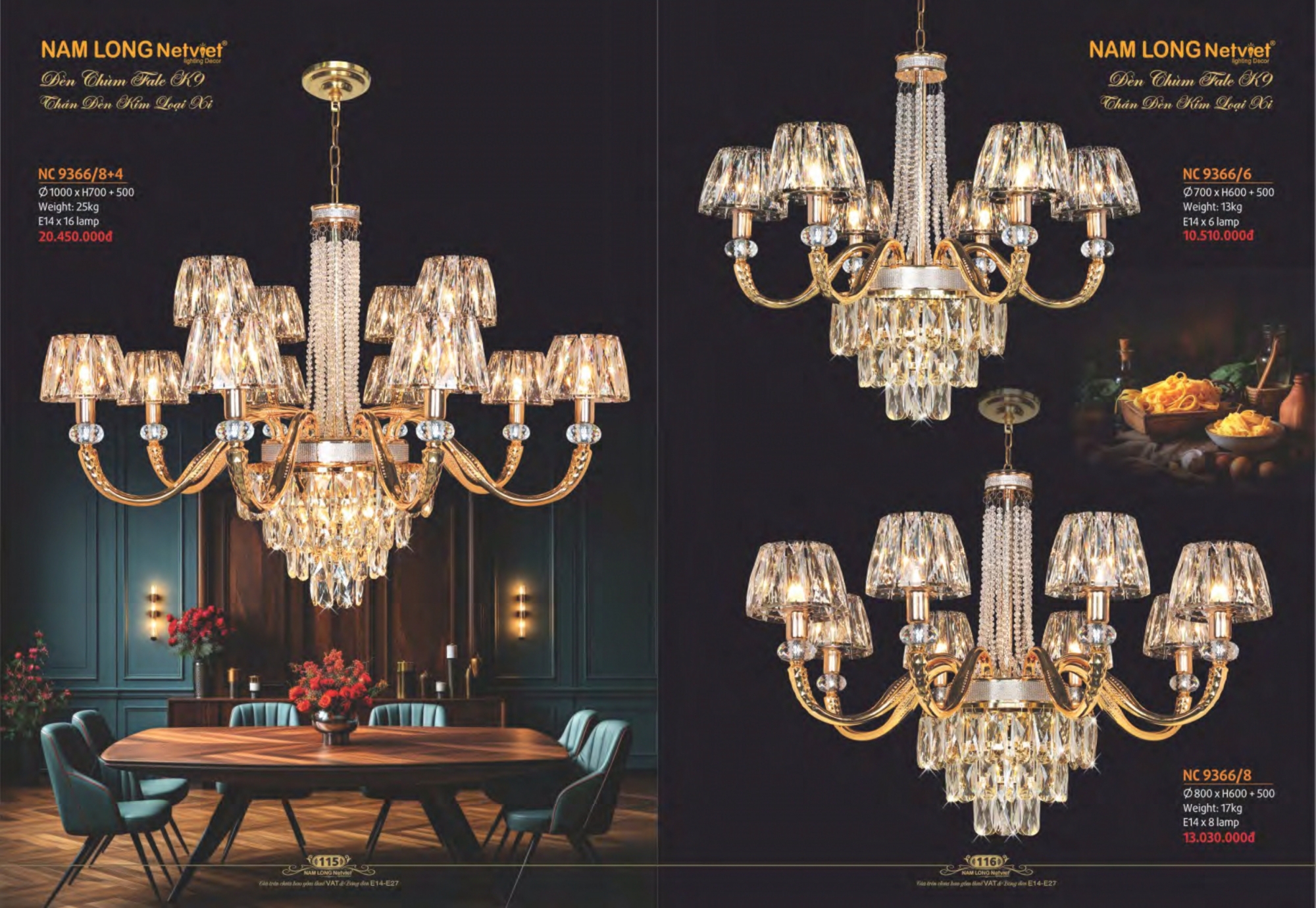 Bảng giá đèn trang trí Nam Long